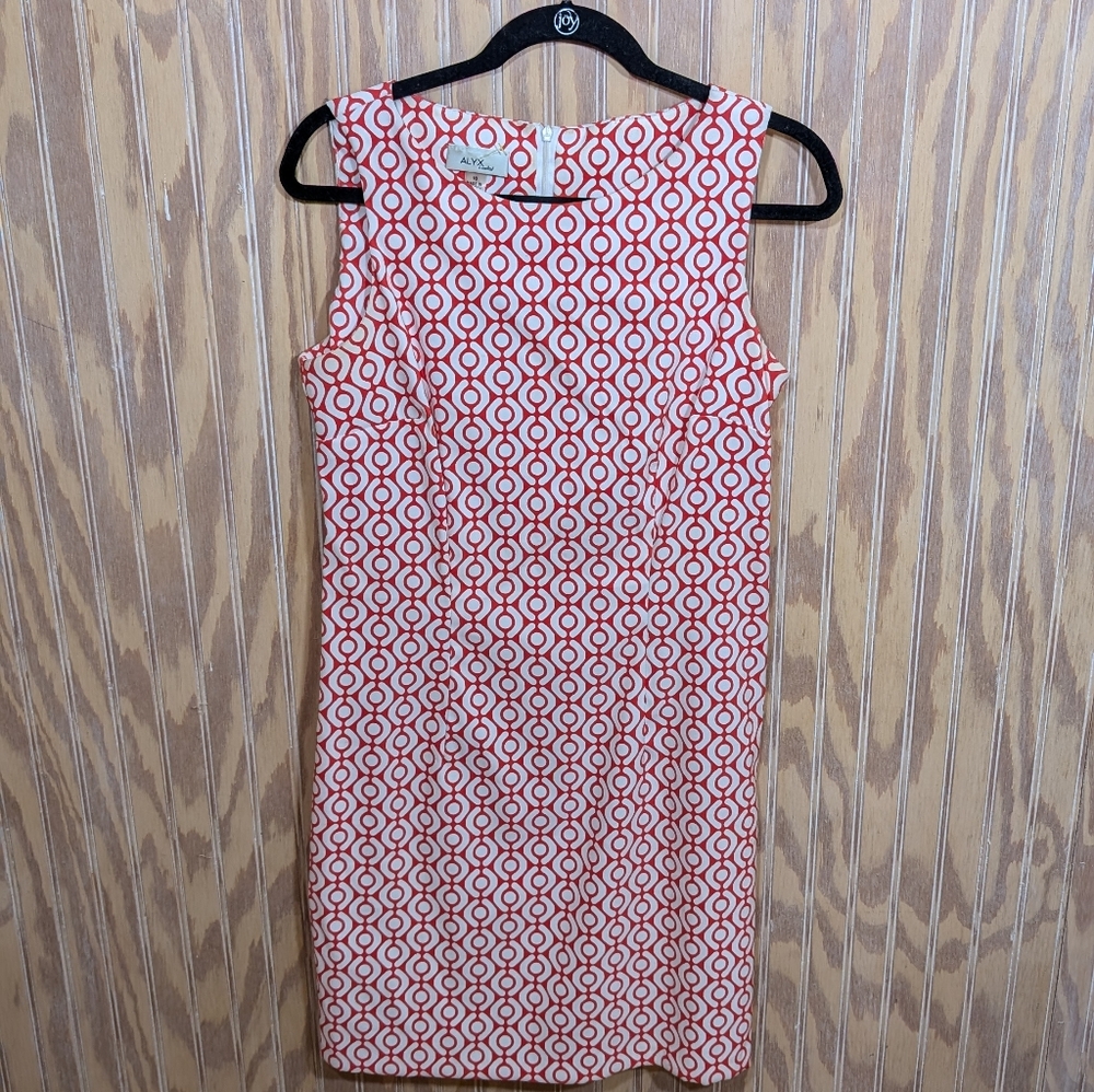 Geometric Patterned Mod Sheath Dress Size 10
